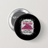 In oktober draag we roze volleybalborstkanker A Ronde Button 5,7 Cm (Voorkant /achterkant)