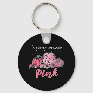 In oktober Draag we roze volleybalborstkanker A Sleutelhanger