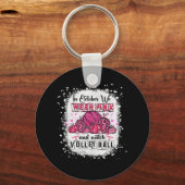 In oktober draag we roze volleybalborstkanker A Sleutelhanger (Voorkant)