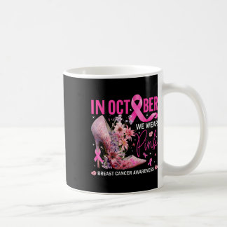 In oktober Draag we roze voor borstkanker. Koffiemok