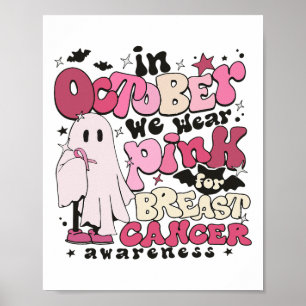 In oktober Draag we roze voor borstkanker. Poster