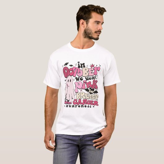 In oktober Draag we roze voor borstkanker. T-shirt (Voorkant volledig)