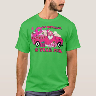 In oktober Draag we roze vrachtwagenbarkanker T-shirt