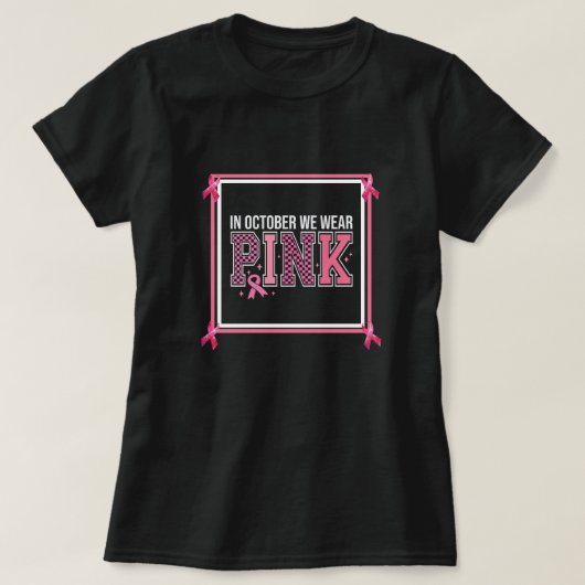 In oktober Draag we roze - we vechten samen T-shirt (Design voorkant)
