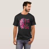 In oktober draag we roze zonnebloem roze rib t-shirt (Voorkant volledig)