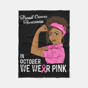 In oktober Draag we roze zwarte borstkanker A Fleece Deken