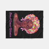 In oktober Draag we roze zwarte borstkanker Fleece Deken (Voorkant (Horizontaal))