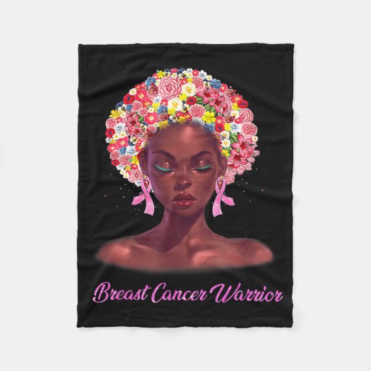 In oktober Draag we roze zwarte borstkanker Fleece Deken (Voorkant)
