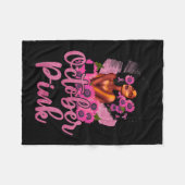 In oktober Draag we roze zwarte borstkanker Fleece Deken (Voorkant (Horizontaal))