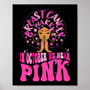 In oktober Draag we roze zwarte borstkanker Poster