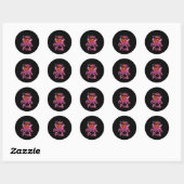 In oktober Draag we roze zwarte borstkanker Ronde Sticker (Vel)