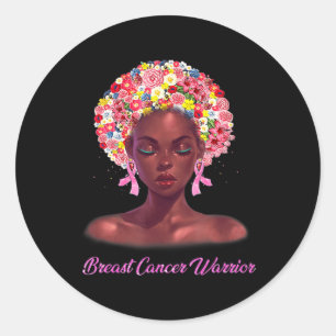 In oktober Draag we roze zwarte borstkanker Ronde Sticker