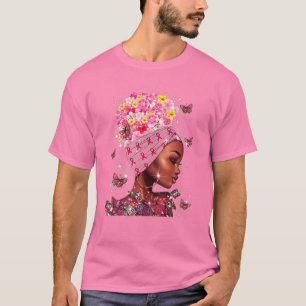 In oktober Draag we roze zwarte borstkanker  T-shirt