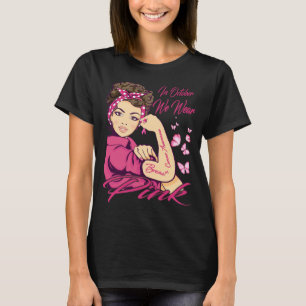 In oktober Draag we roze zwarte borstkanker T-shirt