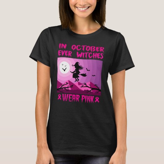 In oktober Draag zelfs heksen roze T-shirt (Voorkant)