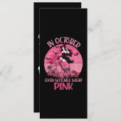 In oktober Draag zelfs heksen roze T-shirt Breast Kaart (Voorkant / Achterkant)