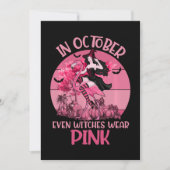 In oktober Draag zelfs heksen roze T-shirt Breast Save The Date (Voorkant)