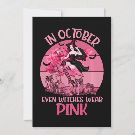 In oktober Draag zelfs heksen roze T-shirt Breast Save The Date (Voorkant)