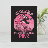 In oktober Draag zelfs heksen roze T-shirt Breast Save The Date (Staand voorkant)