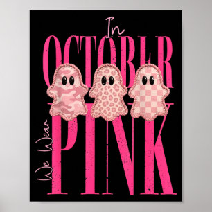 In oktober dragen roze geesten borstkanker poster