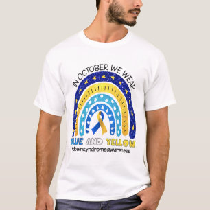 In Oktober dragen we Blauw en Geel Downsyndroom A T-shirt