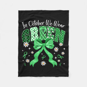 In Oktober dragen we groen voor dwerggroei bewustz Fleece Deken