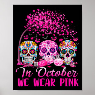 In oktober dragen we Nk Sugar Skull Halloween-bors Poster