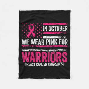 In oktober dragen we Nk voor Warriors Borstkanker  Fleece Deken