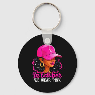 In oktober dragen we Nk zwarte vrouwen borstkanker Sleutelhanger