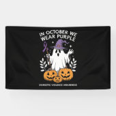 In Oktober dragen we Paars Huiselijk Geweld Geest  Spandoek (Horizontaal)