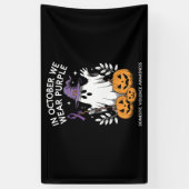 In Oktober dragen we Paars Huiselijk Geweld Geest  Spandoek (Verticaal)