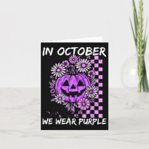 In Oktober dragen we Paars Huiselijk Geweld Vintag Kaart