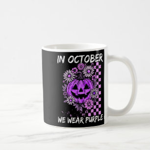In Oktober dragen we Paars Huiselijk Geweld Vintag Koffiemok