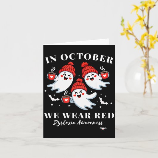 In Oktober dragen we Rode Dyslexie bewustzijn Hall Kaart (Gele Bloem)