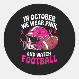 In Oktober dragen we Roze Borst Voetbal Kanker Awa Ronde Sticker