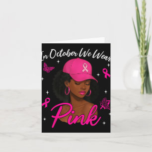 In oktober dragen we roze borstkanker bewustzijn B Kaart