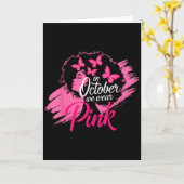 In Oktober dragen we Roze Borstkanker Bewustzijn B Kaart (Gele Bloem)