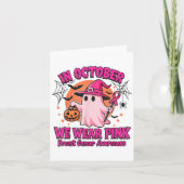 In Oktober dragen we Roze Borstkanker Bewustzijn H Kaart (Voorkant)