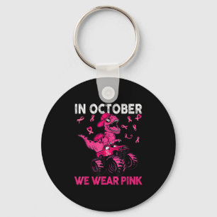 In Oktober dragen we Roze Borstkanker Trex Dino Ki Sleutelhanger