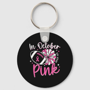 In Oktober dragen we Roze Cheerleading Voetbal Bre Sleutelhanger
