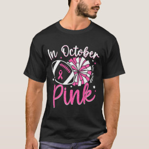 In Oktober dragen we Roze Cheerleading Voetbal Bre T-shirt