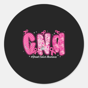 In Oktober dragen we Roze Cna Verpleegster Borstka Ronde Sticker