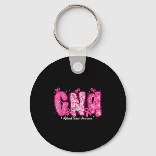 In Oktober dragen we Roze Cna Verpleegster Borstka Sleutelhanger
