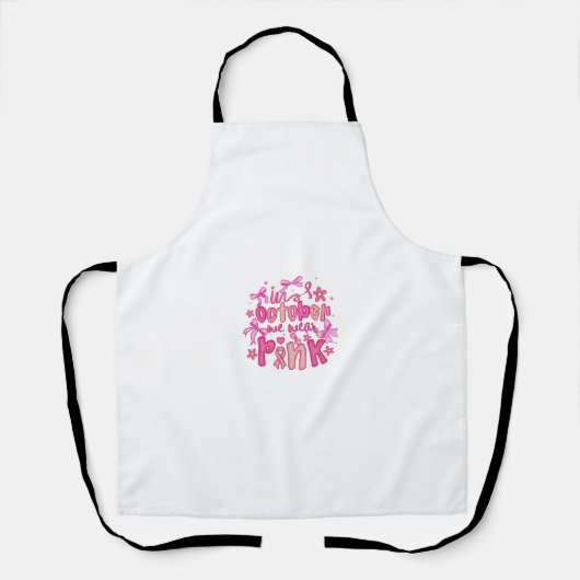 🎀 In Oktober dragen we Roze Design Schort (Voorkant)