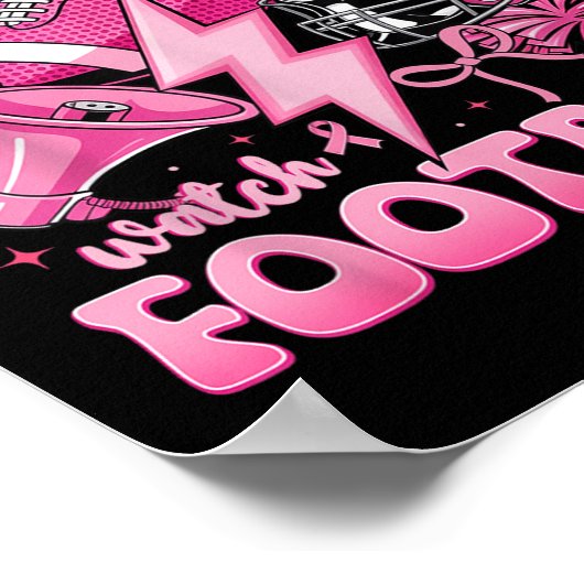 In Oktober dragen we Roze En Kijken we naar Voetba Poster (Hoek)