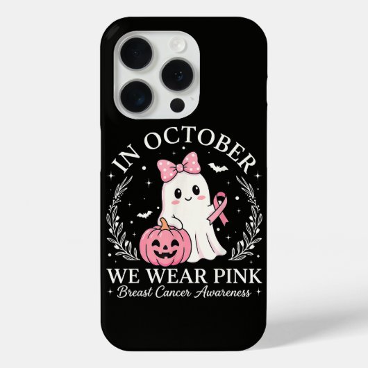 In Oktober dragen we Roze Geest Halloween Case-Mate iPhone Case (Achterkant)