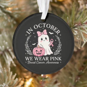 In Oktober dragen we Roze Geest Halloween Ornament