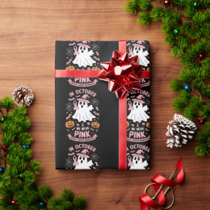 In Oktober dragen we Roze Geest Heks Borstkanker Cadeaupapier
