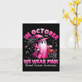 In Oktober dragen we Roze Geest Heks Borstkanker  Kaart (Gele Bloem)