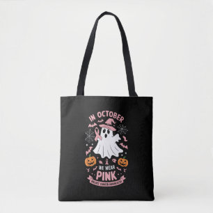 In Oktober dragen we Roze Geest Heks Borstkanker  Tote Bag